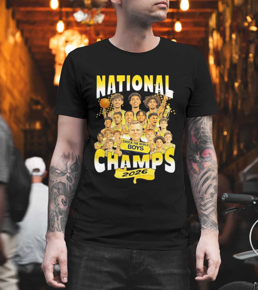 Michigan Wolverines National Champs 2026 Shock The World Boys T-Shirt