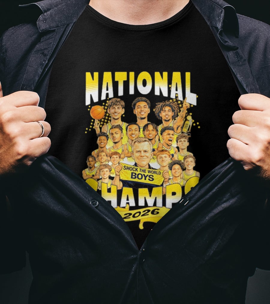 Michigan Wolverines National Champs 2026 Shock The World Boys T-Shirt