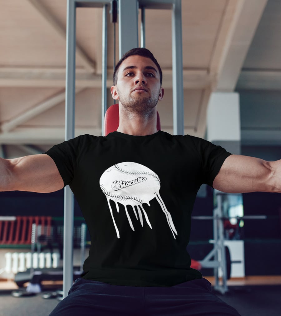 Montgomery Biscuits Baseball Dripping Melted Effect T-Shirt