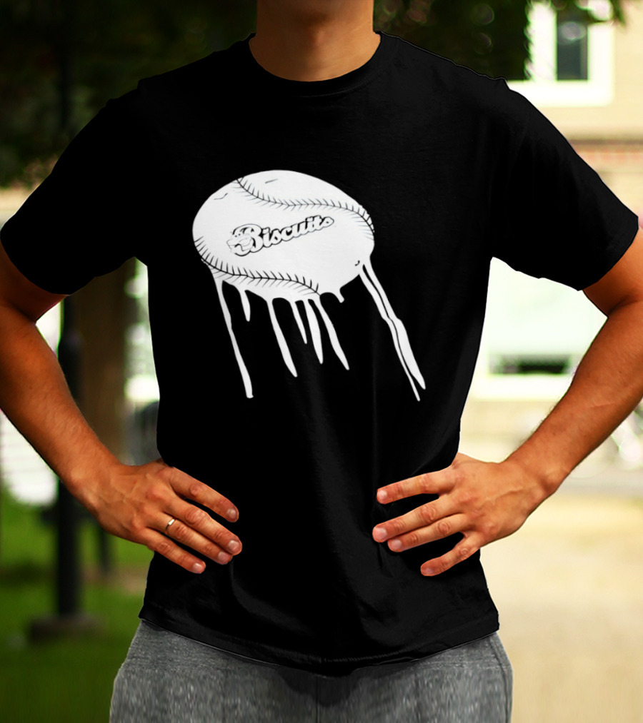 Montgomery Biscuits Baseball Dripping Melted Effect T-Shirt