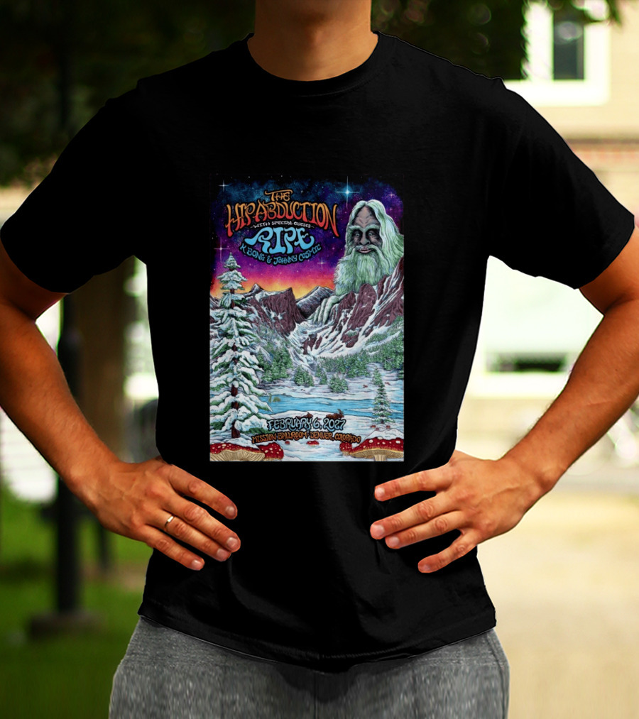 The Hipabduction February 6 2027 Mission Ballroom Denver CO Pipe K Bong Johnny Cosmic T-Shirt