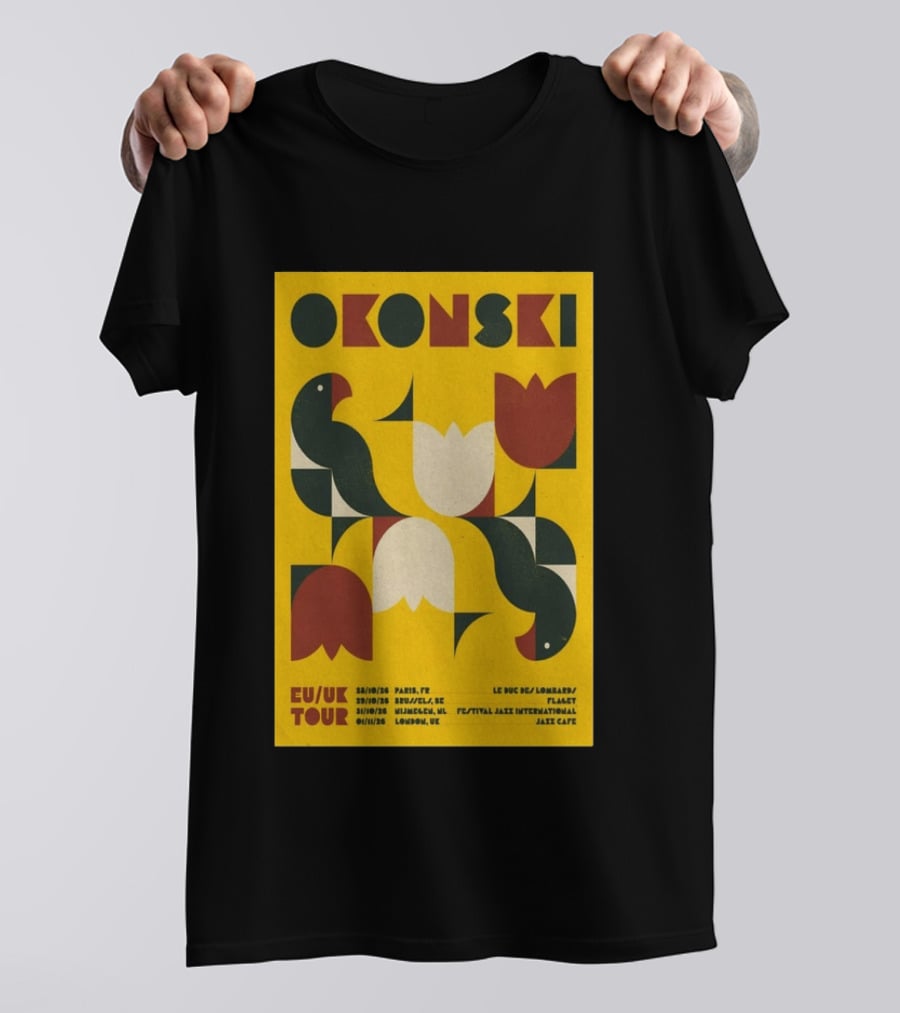 Okonski EU UK Tour 2026 Paris Brussels Nijmegen London Jazz Shows T-Shirt