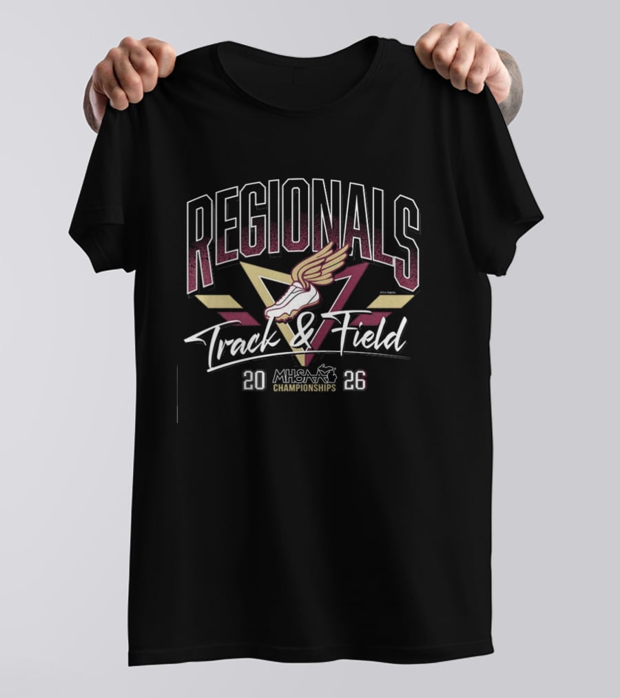 Track & Field Regionals MHSAA Championships 2026 Winged Shoe T-Shirt