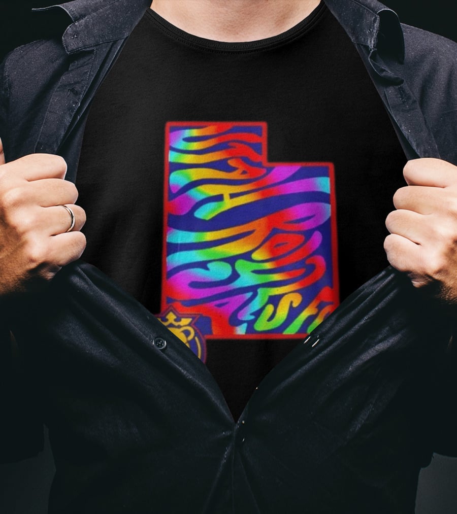 Utah Royals FC Pride Groovy Rainbow State T-Shirt