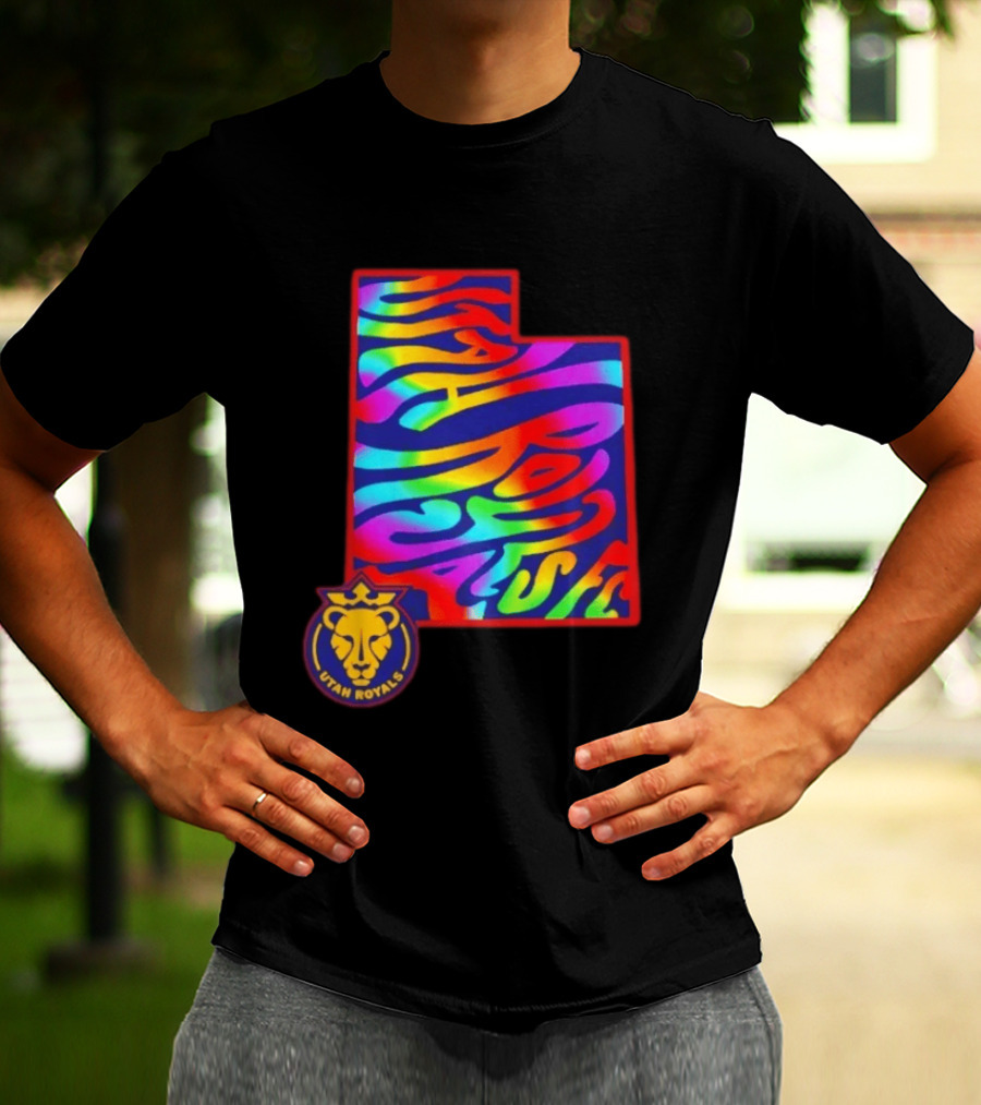 Utah Royals FC Pride Groovy Rainbow State T-Shirt