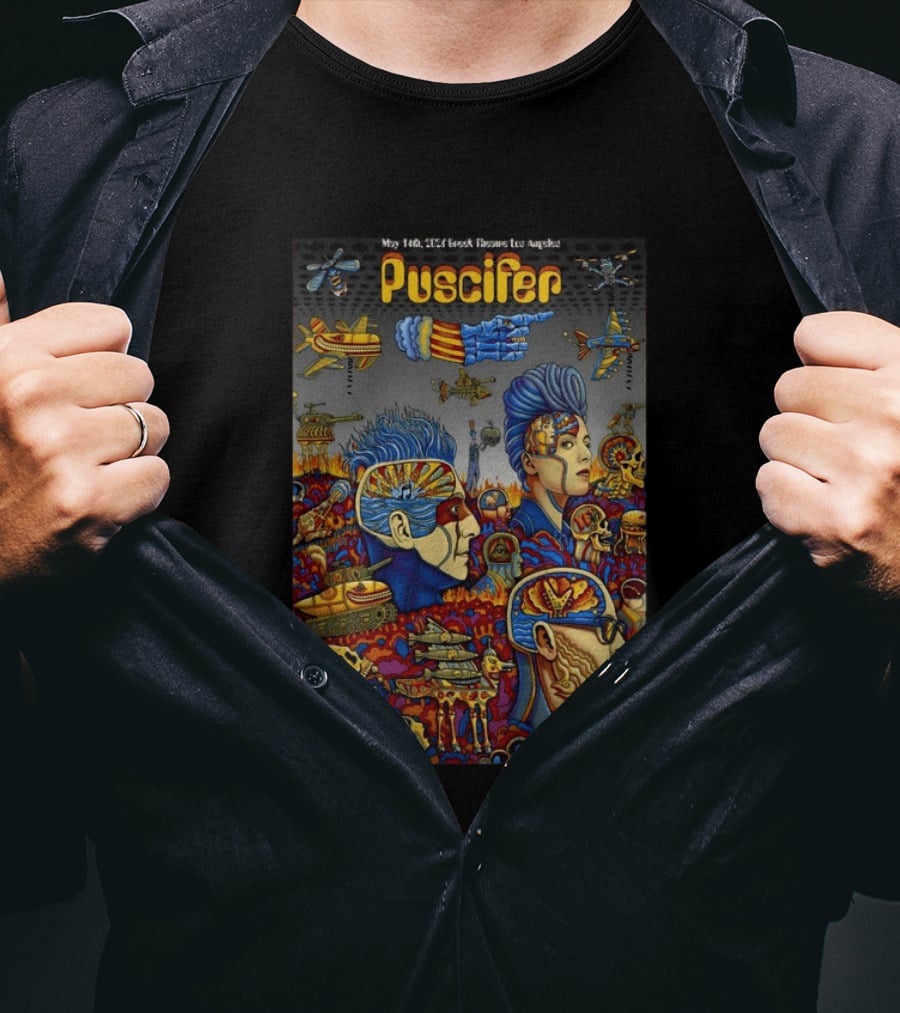Puscifer May 14 2026 Greek Theatre Los Angeles CA Psychedelic Concert T-Shirt