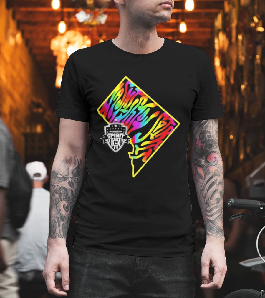 Washington Spirit Groovy Pride Rainbow State Map T-Shirt