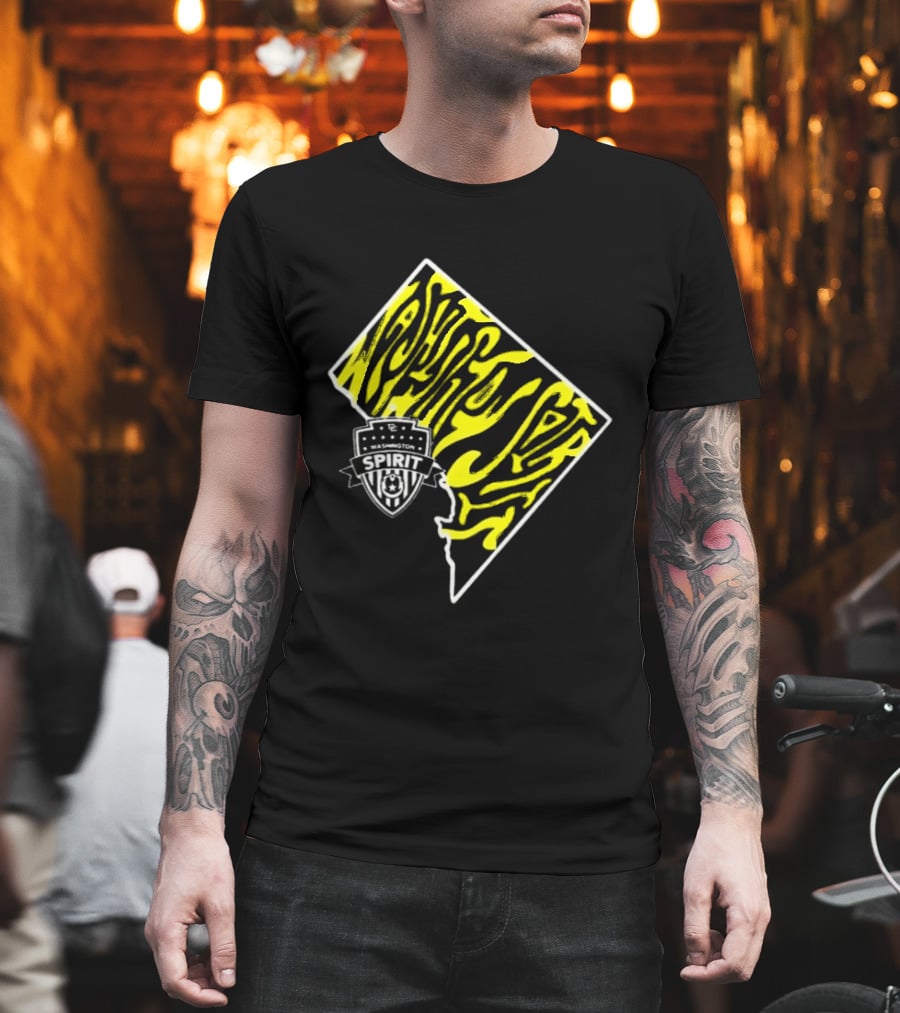 Washington Spirit Groovy State Team Logo Yellow T-Shirt