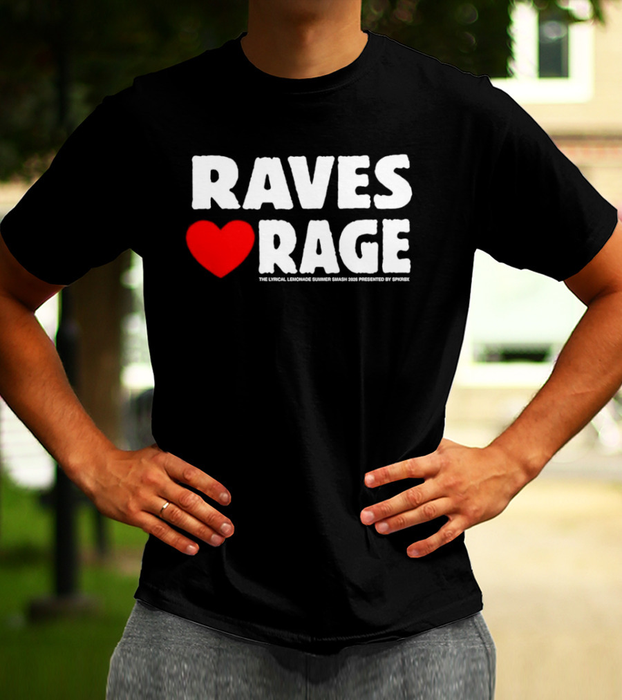 Raves Love Rage Summer Smash 2026 Festival Black Trucker T-Shirt
