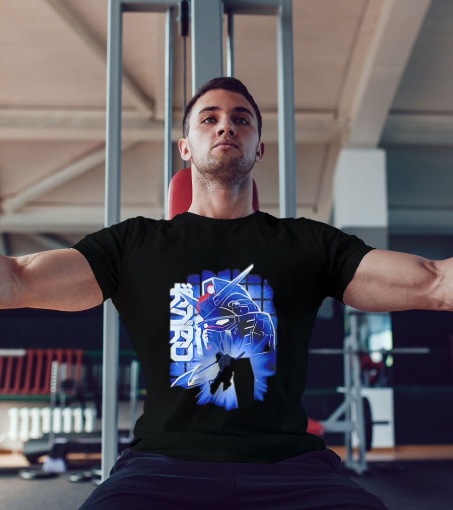 RX 78 2 Mobile Suit Gundam Fighter Neon Blue T-Shirt
