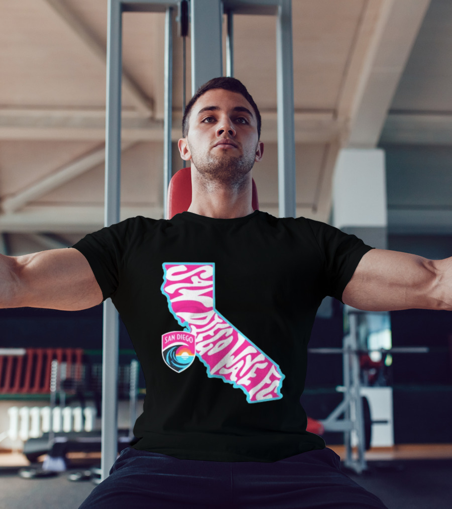 San Diego Wave FC Groovy California Pink State T-Shirt