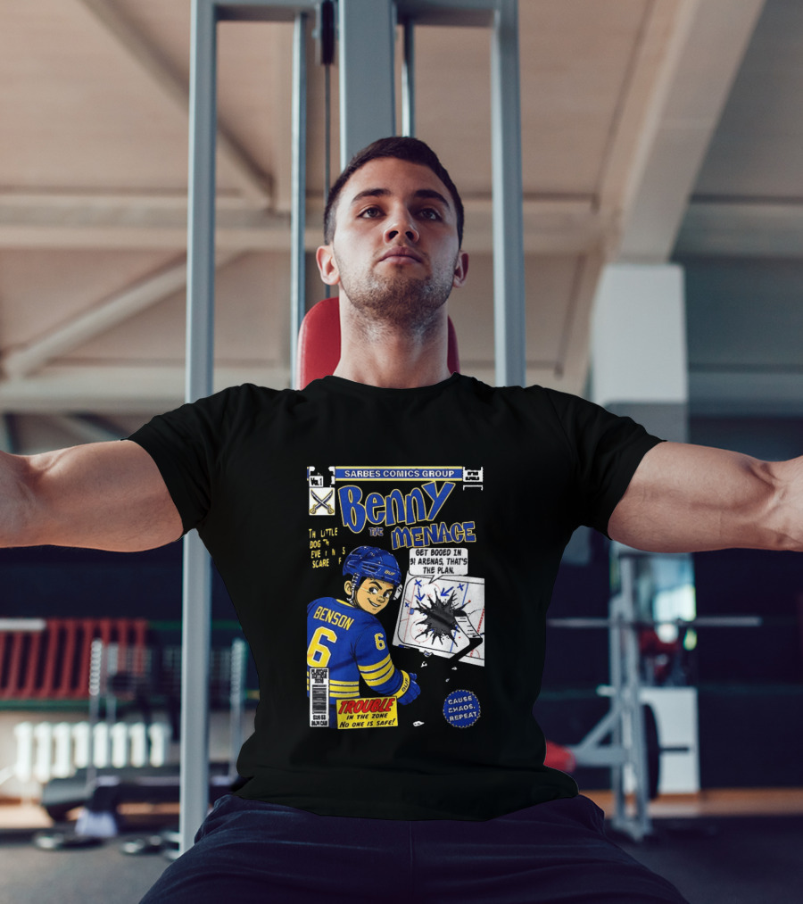 Sarbes Comics Benny The Menace Zach Benson Trouble Buffalo Sabres Hockey T-Shirt