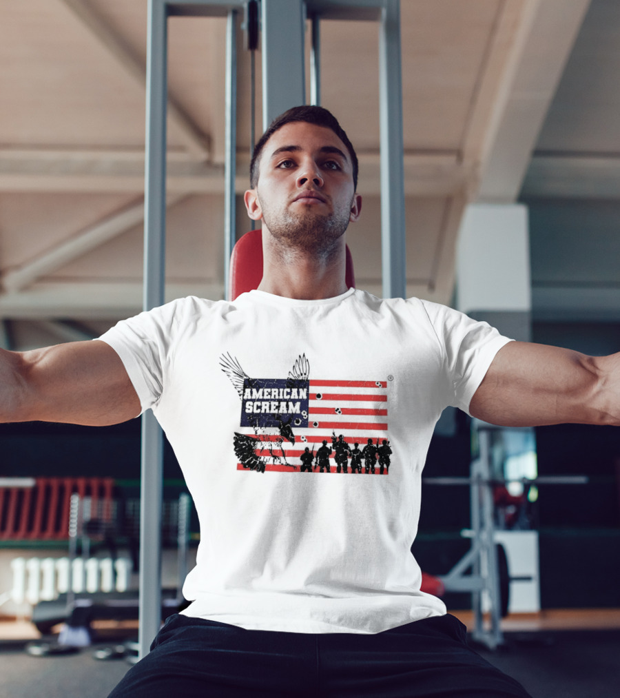 American Scream Soldiers USA Flag Eagle T-Shirt