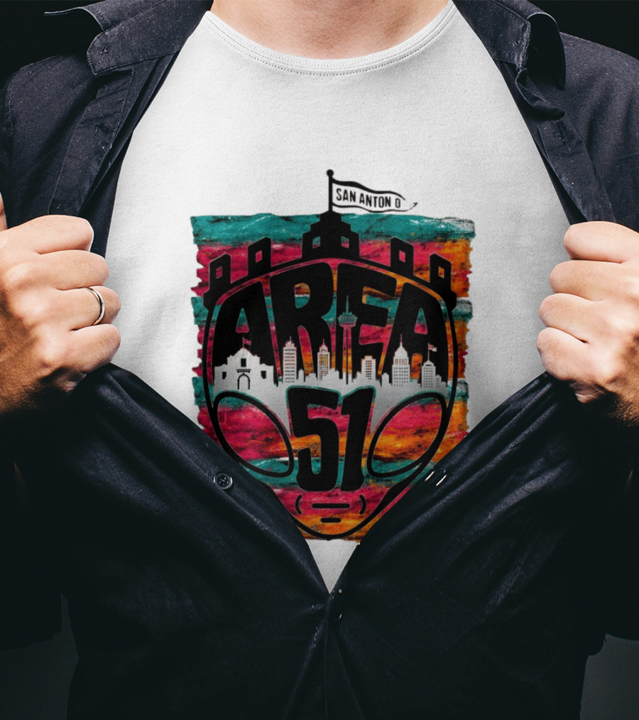 Area 51 San Antonio Spurs NBA Fiesta Skyline 2026 Victor Wembanyama T-Shirt