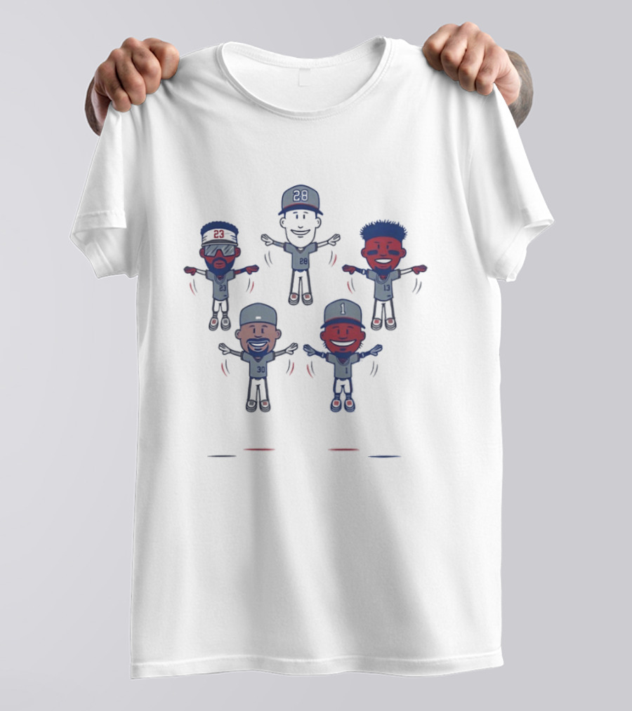 Atlanta Braves Baseball Caricature Players 23 30 20 1 Jerseys T-Shirt