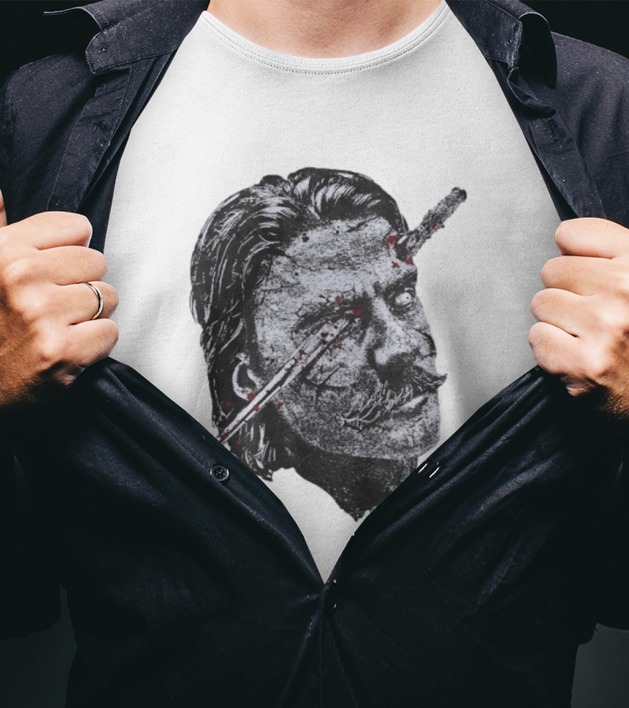 Chud The Builder Black And White Drawing With Eye Injury Dalton Eatherly T-Shirt