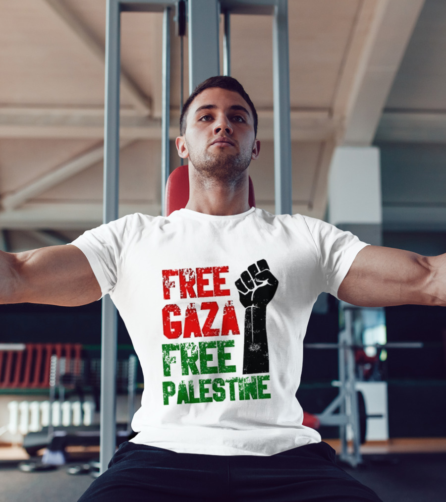 Free Gaza Free Palestine Raised Fist T-Shirt