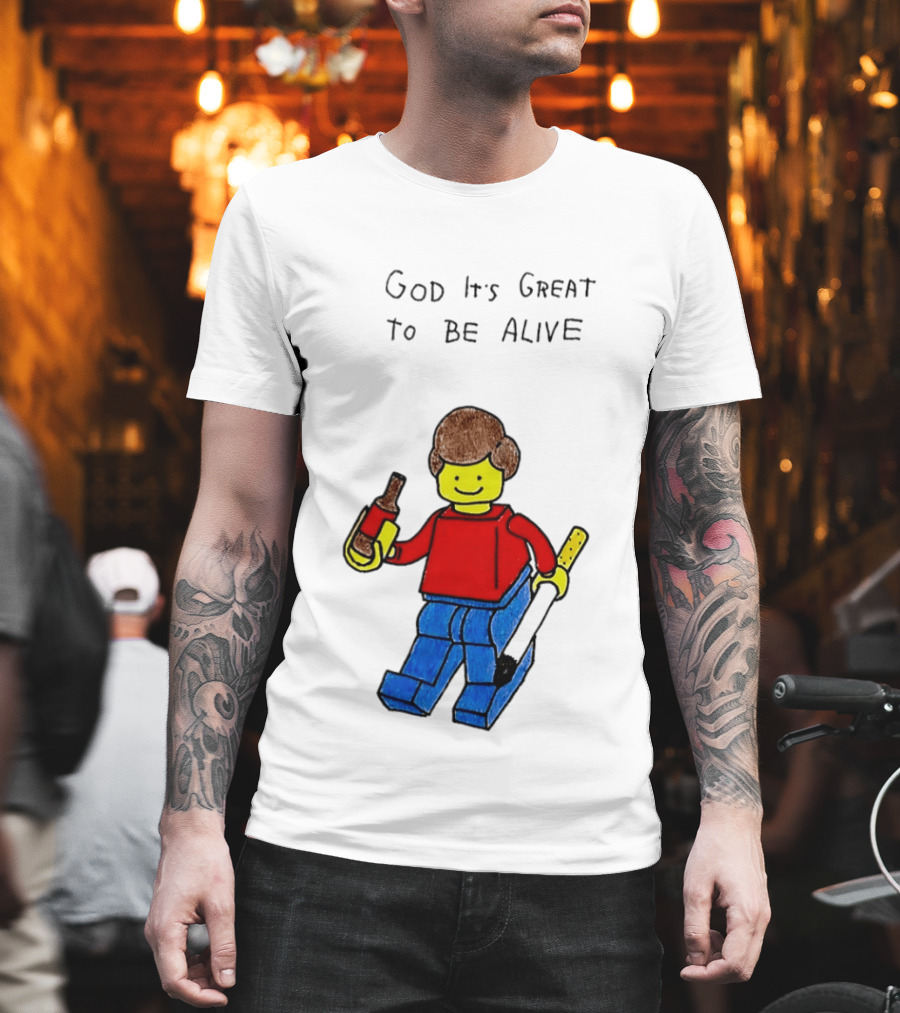 Lego God It's Great To Be Alive Paintbrush And Bottle T-Shirt