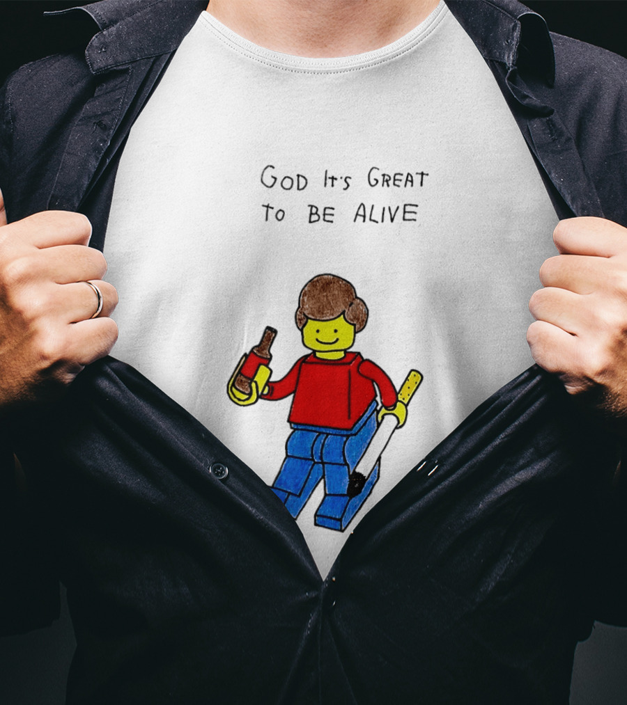 Lego God It's Great To Be Alive Paintbrush And Bottle T-Shirt