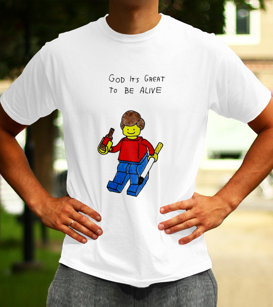 Lego God It's Great To Be Alive Paintbrush And Bottle T-Shirt
