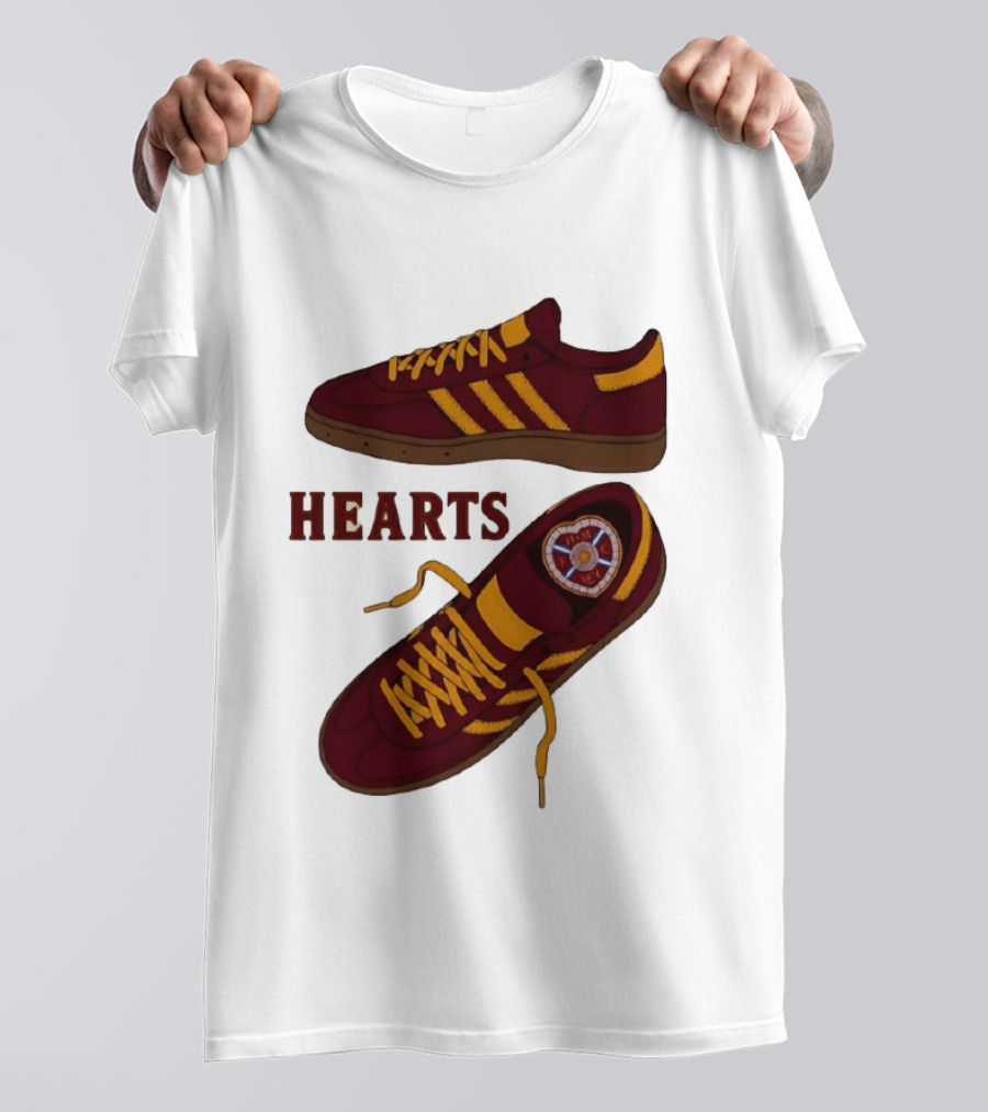 Hearts Casuals 1874 Maroon And Gold Shoes T-Shirt