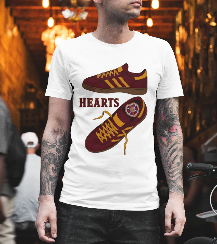 Hearts Casuals 1874 Maroon And Gold Shoes T-Shirt