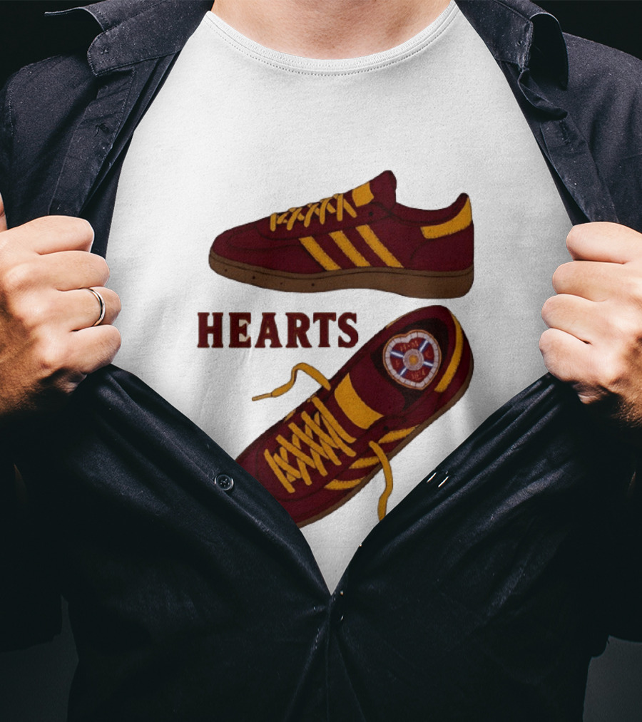 Hearts Casuals 1874 Maroon And Gold Shoes T-Shirt