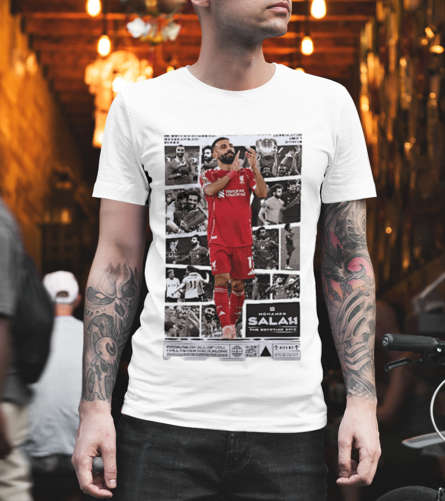 Mohamed Salah Liverpool FC The Egyptian King Magazine Collage T-Shirt