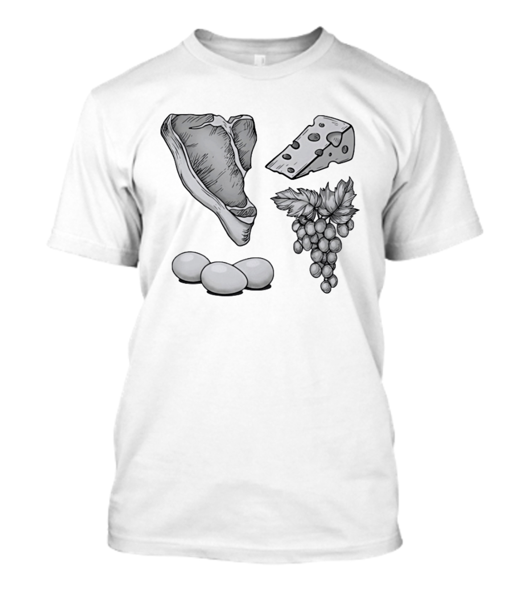 Steak Cheese Eggs Grape Juice Food T-Shirt