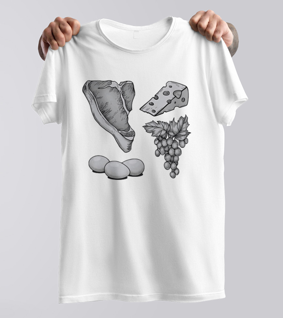 Steak Cheese Eggs Grape Juice Food T-Shirt