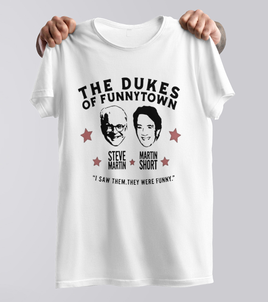 Steve Martin Martin Short The Dukes Of Funnytown Red Stars Big Head T-Shirt