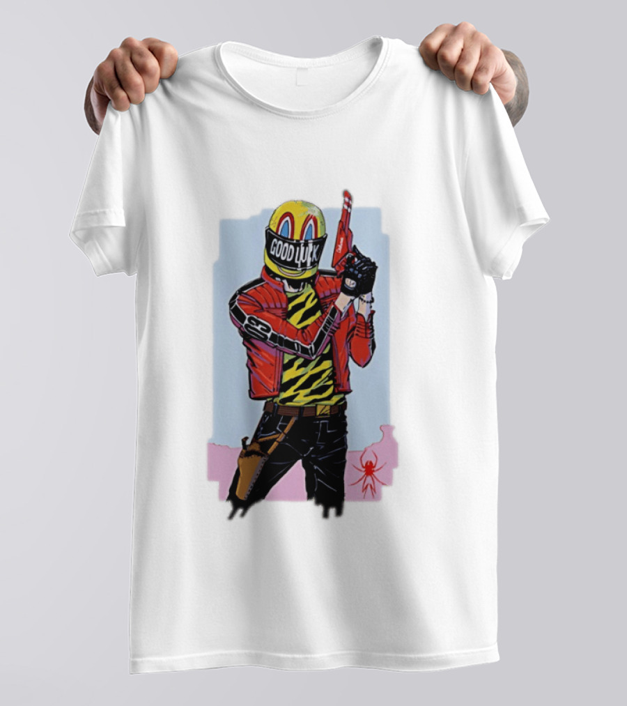 My Chemical Romance Good Luck Killjoys Comic Helmet And Gun Red Spider T-Shirt