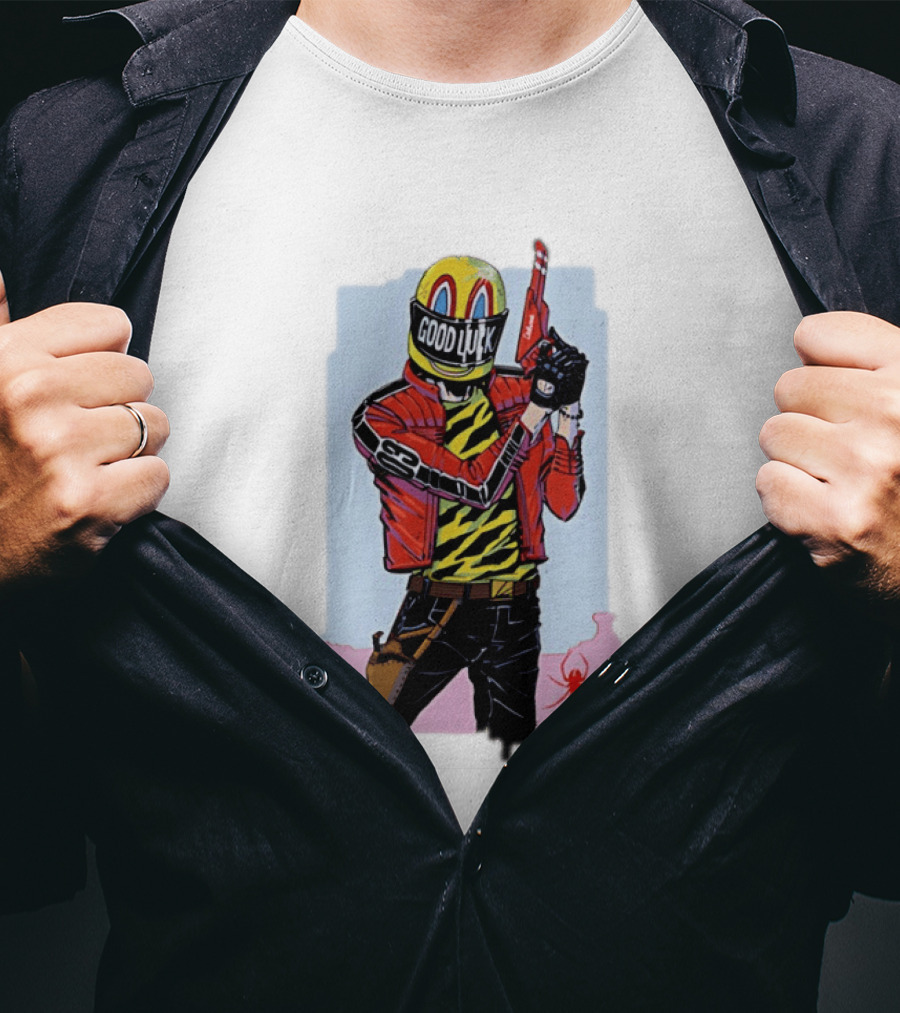 My Chemical Romance Good Luck Killjoys Comic Helmet And Gun Red Spider T-Shirt