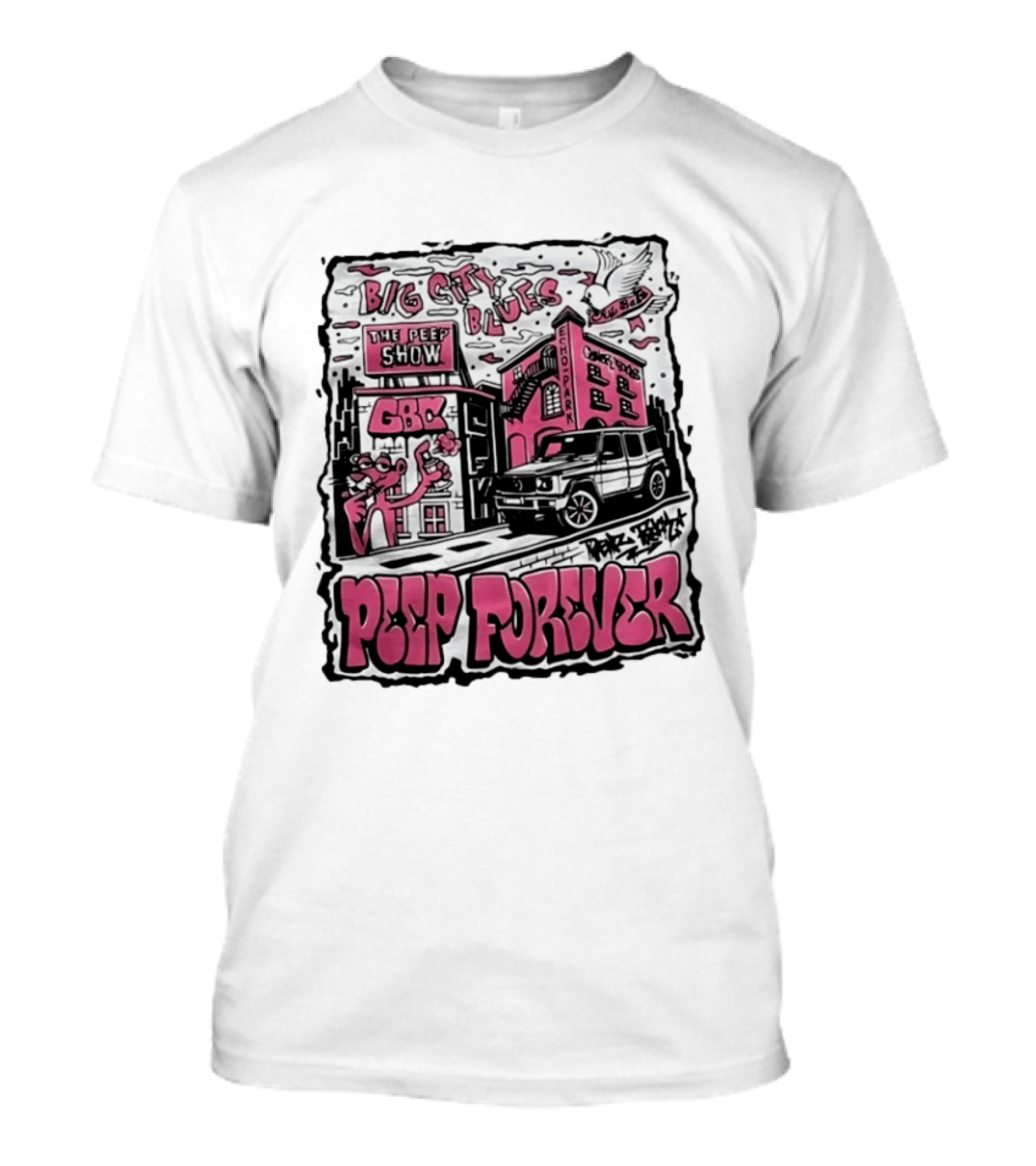 Big City Blues Peep Show Peep Forever Pink Panther GBC Park Avenue T-Shirt