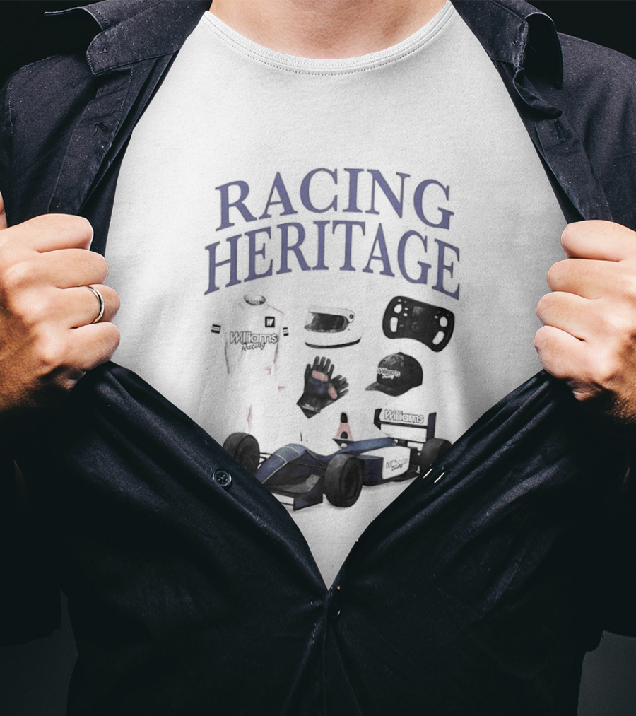 Racing Heritage Williams Racing Formula Car Icons Helmet Glove T-Shirt