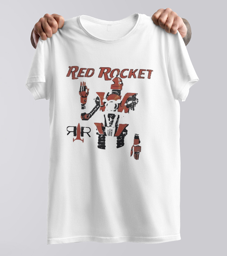 Red Rocket Robot Iconic Fragmented Design R R T-Shirt