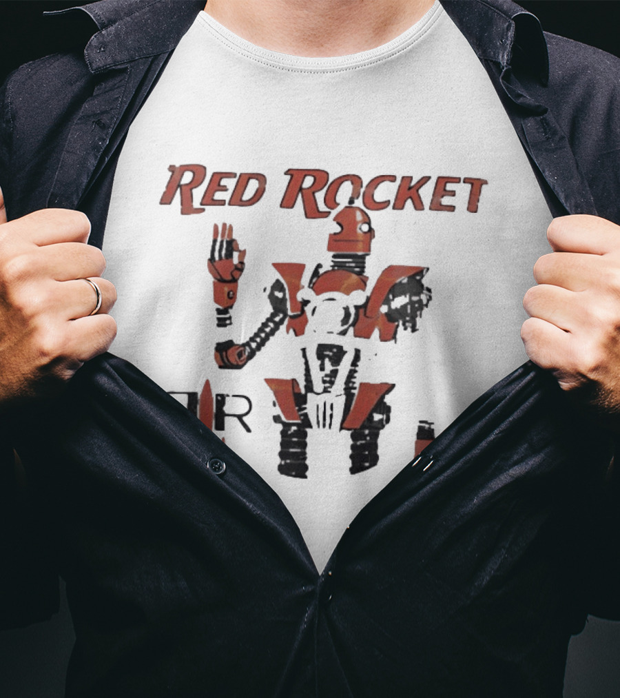 Red Rocket Robot Iconic Fragmented Design R R T-Shirt