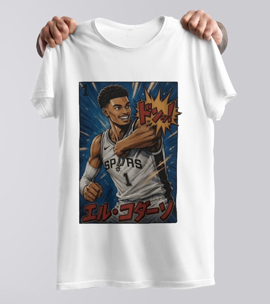 Victor Wembanyama San Antonio Spurs Manga Style Basketball T-Shirt