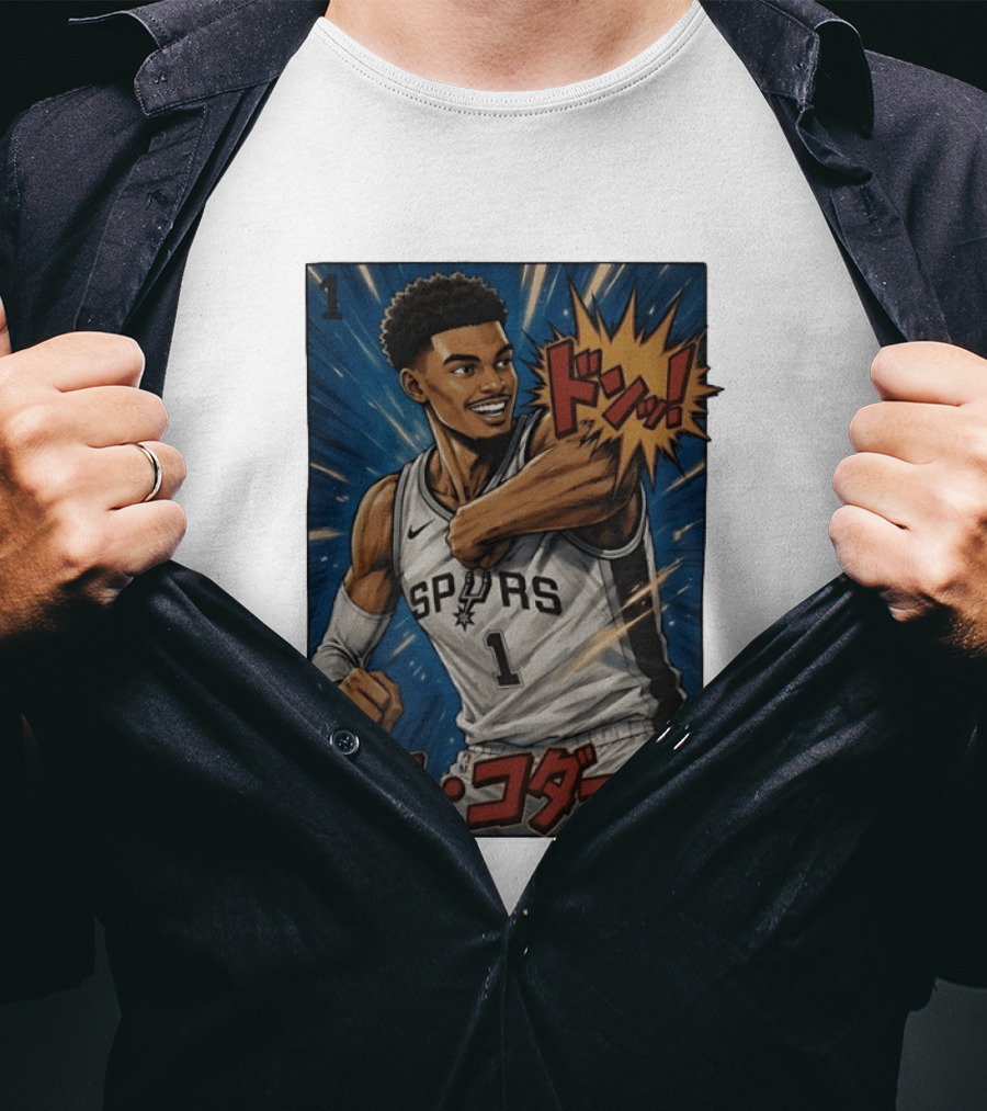 Victor Wembanyama San Antonio Spurs Manga Style Basketball T-Shirt