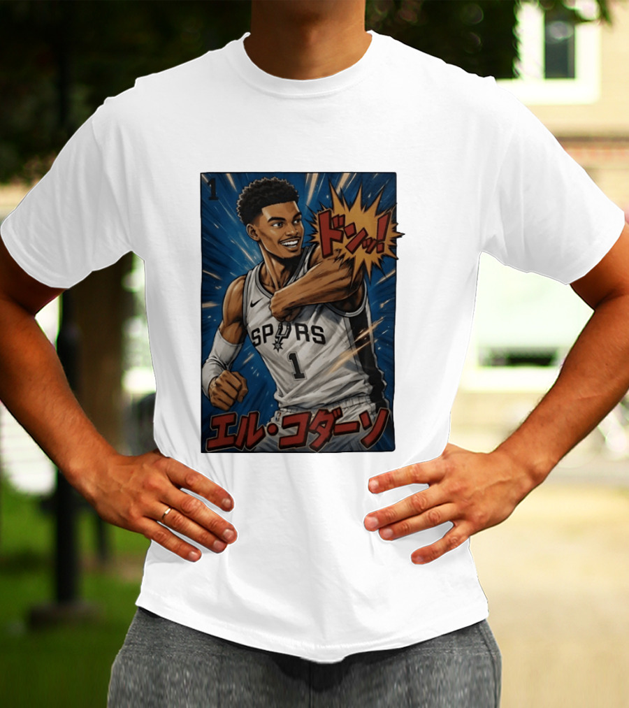 Victor Wembanyama San Antonio Spurs Manga Style Basketball T-Shirt