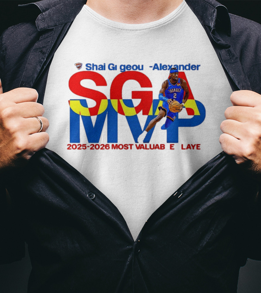 Shai Gilgeous Alexander SGA MVP 2025 2026 Most Valuable Player Oklahoma City Thunder T-Shirt