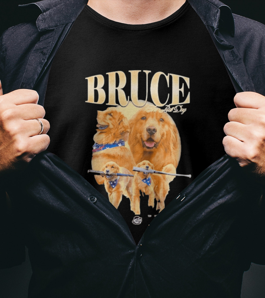 Bruce The Bat Dog Rochester Red Wings Baseball Golden Retriever T-Shirt