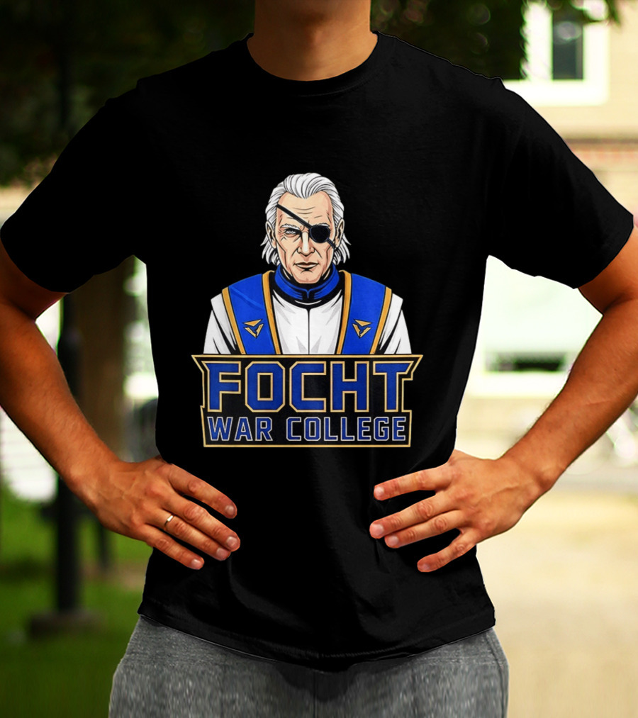 Focht War College Eyepatch Commander Blue And Gold Uniform T-Shirt