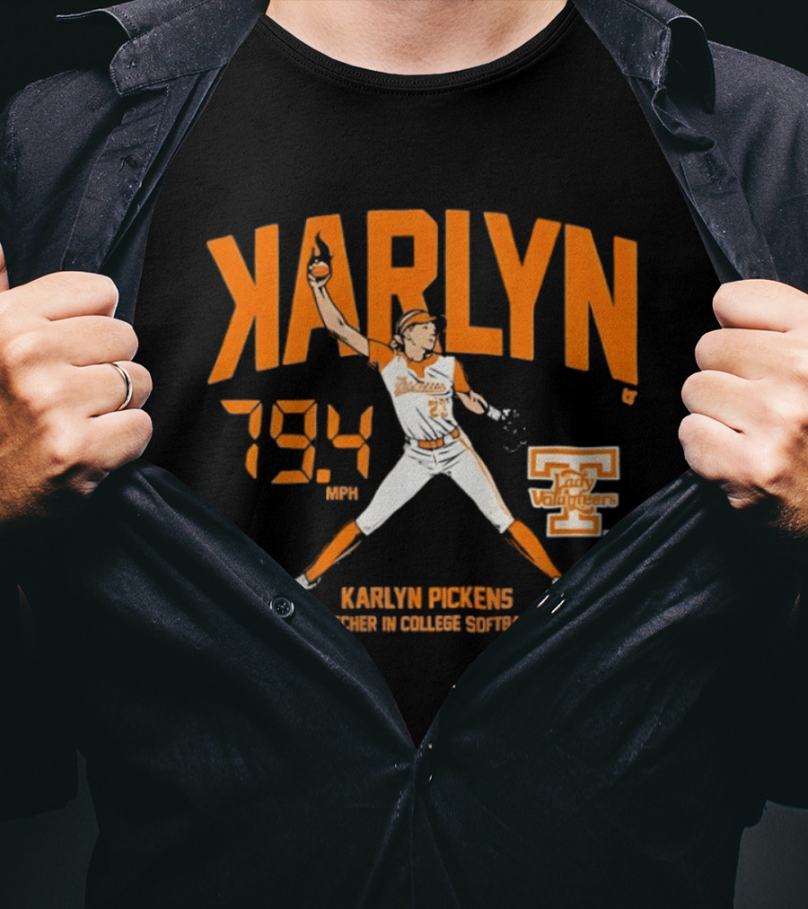 Karlyn Pickens 79.4 MPH Lady Volunteers Fastest Pitcher College Softball History T-Shirt