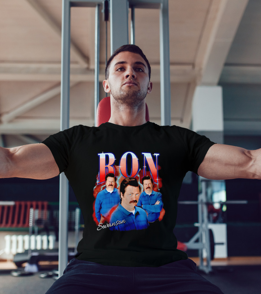 Ron Swanson Triple Image Humor T-Shirt