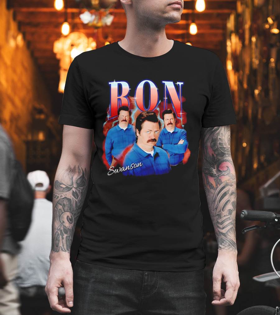 Ron Swanson Triple Image Humor T-Shirt