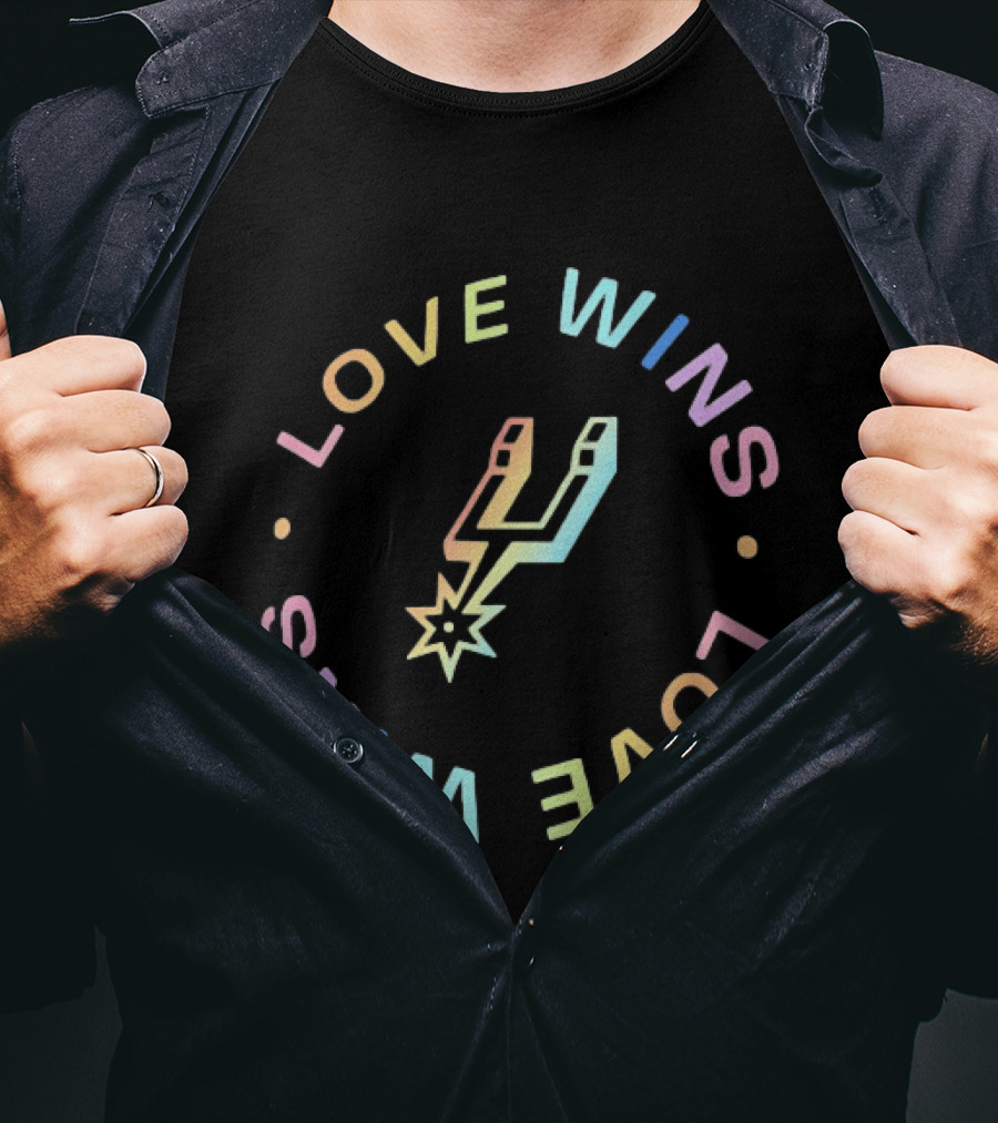 San Antonio Spurs Love Wins Neon Basketball T-Shirt