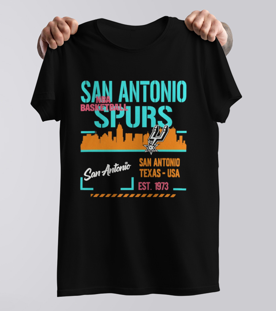 San Antonio Spurs Basketball Skyline Texas USA Est 1973 T-Shirt