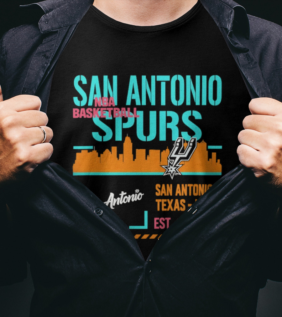 San Antonio Spurs Basketball Skyline Texas USA Est 1973 T-Shirt