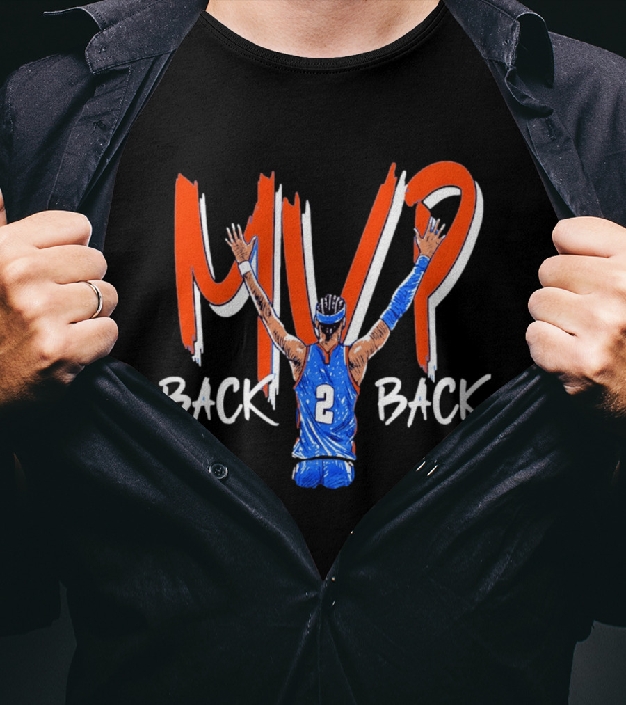 Shai Gilgeous Alexander OKC Thunder Back 2 Back NBA MVP 2026 Drip T-Shirt